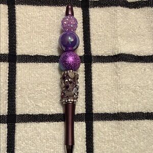 Elegant Purple Beaded Pen